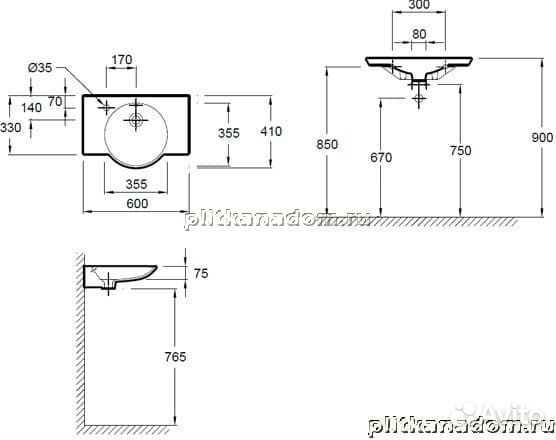 Jacob Delafon Formilia Spherik E4503-00 раковина 60х41см