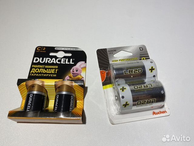 Батарейки C 2 LR14 и D LR 20 новые