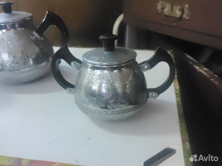 Чайный сервиз 4 предмета металлический СССР