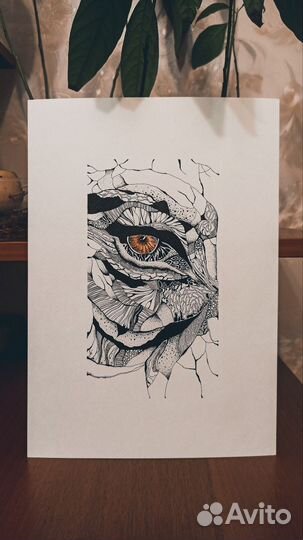 Постер для интерьера/ Графика животные/ картина