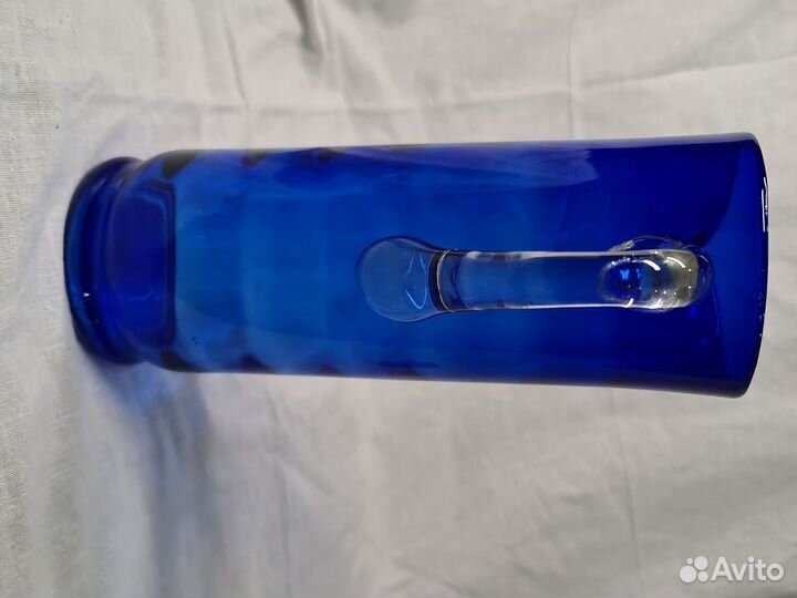 Кувшин винтажный синее стекло