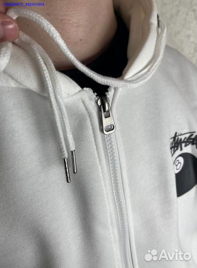 Зип худи Stussy белое (Арт.82861)