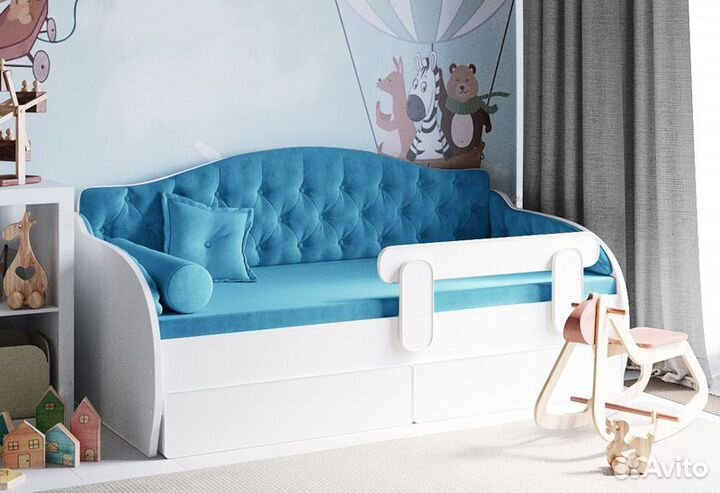 Детская кровать -тахта с мягкой спинкой 160х80