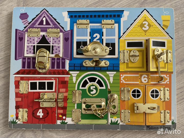 Melissa & doug бизиборд доска с задвижками