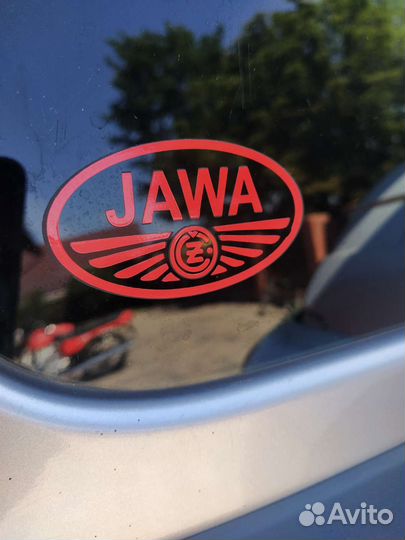 Клубная наклейка jawa на шлем, на авто, на мото
