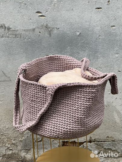Вязаная сумка корзина