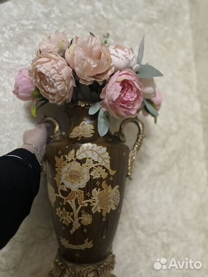 Ваза большая напольная с цветами