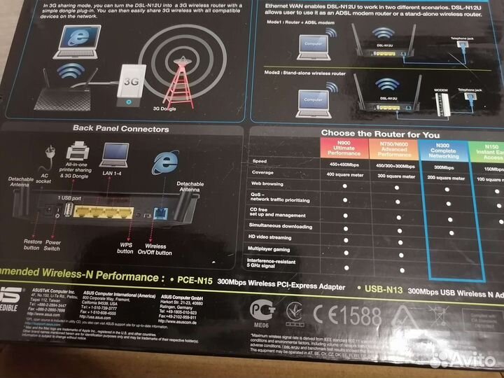 DSL- N12U adsl модем роутер Asus