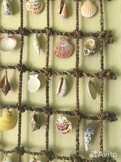 Декоративное панно с морскими ракушками