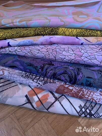 Отрез ткани СССР искусственный шелк