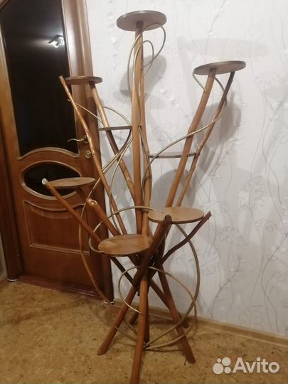 Подставка под цветы деревянная ручной работы