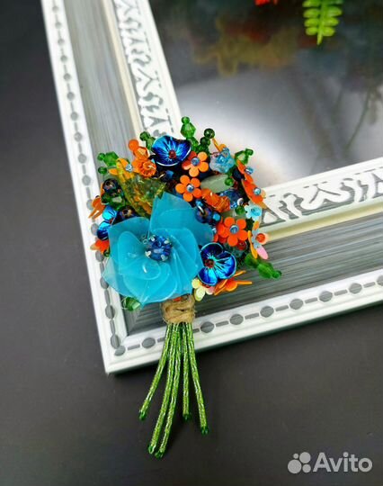 Брошь букет цветов