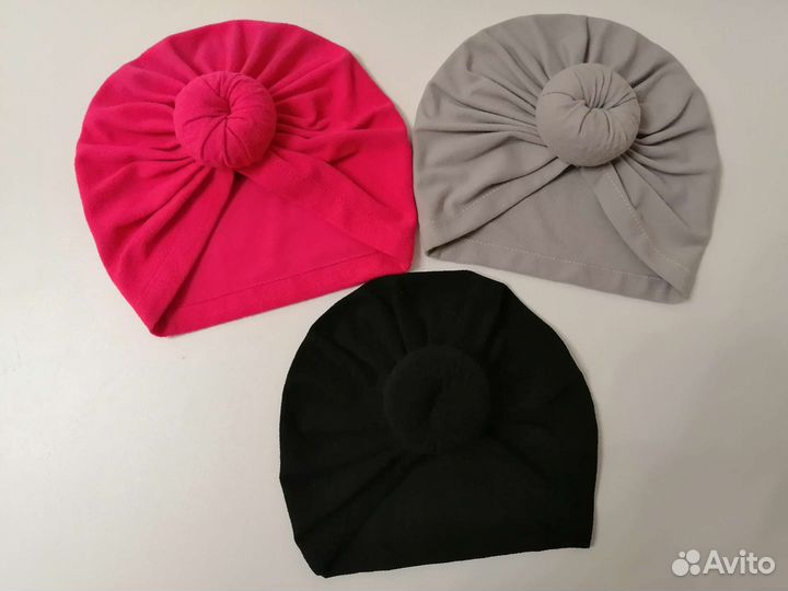 Шапочки тюрбанчики на 6мес-2года