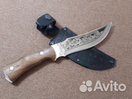 Нож охотничий Кизляр в кожаном чехле Сокол