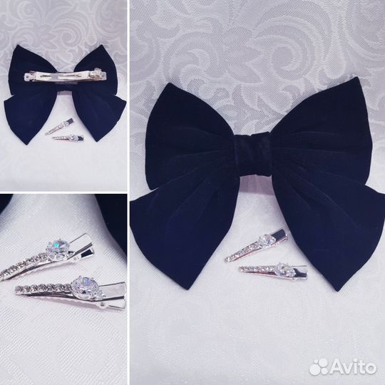 Бархатный большой бант