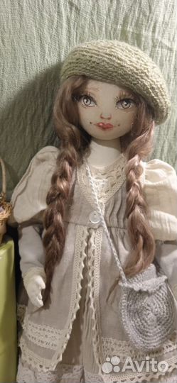 Интерьерная текстильная кукла ручной работы