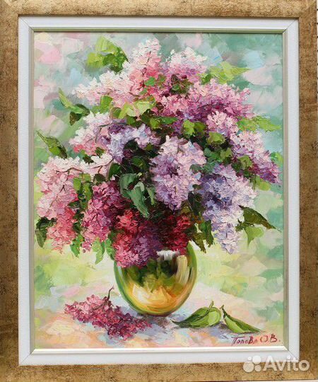 Картина маслом на холсте цветы