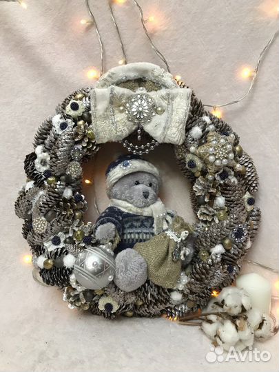 Венок новогодний елка композиция декор