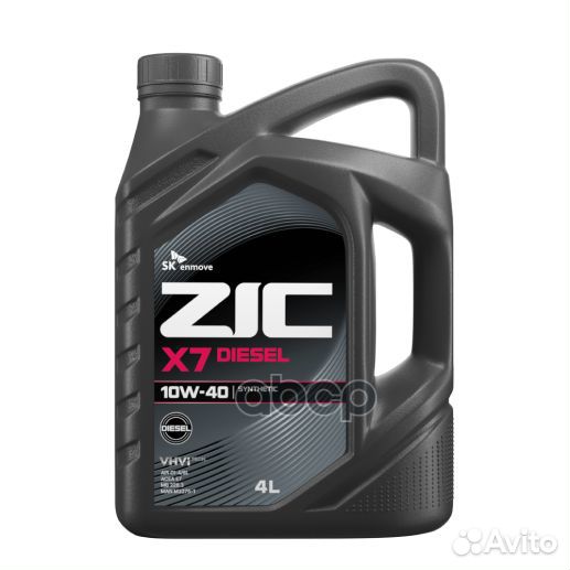 Масло моторное синт. ZIC X7 Diesel 10W-40, 4л. Zic