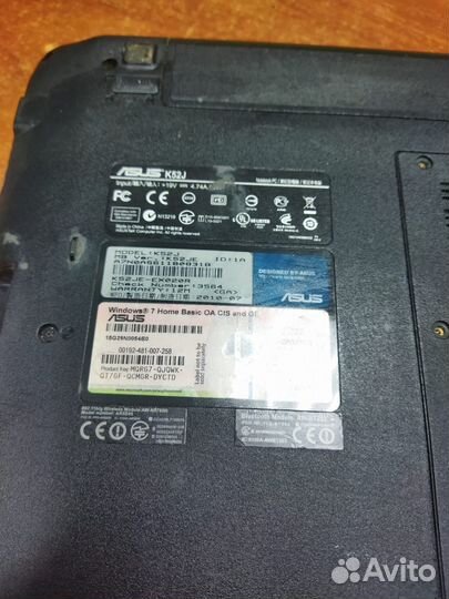 Ноутбук asus k52j на запчасти