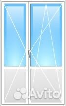 Дверь балконная двухстворчатая