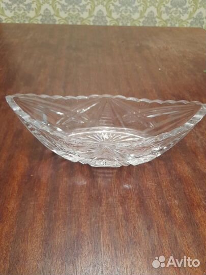 Салатник хрустальный лодочки СССР