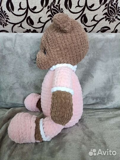 Вязанные игрушки Мишка с колпачком