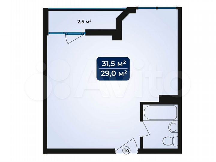 1-к. квартира, 31,5 м², 4/11 эт.