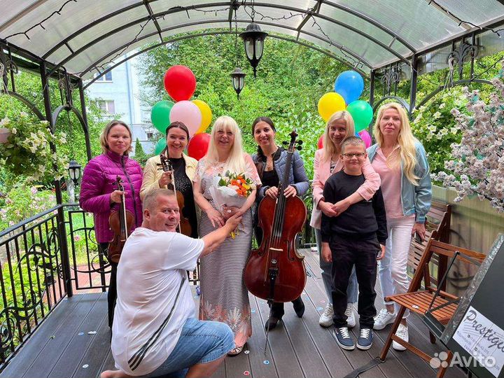 Музыканты на праздник, скрипка, виолончель,квартет