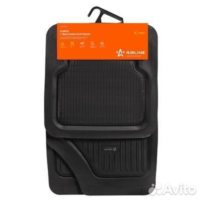 Ковры полимерные с выс. бортиком в салон автомобиля, универсальные, цвет черн., компл. 4 шт