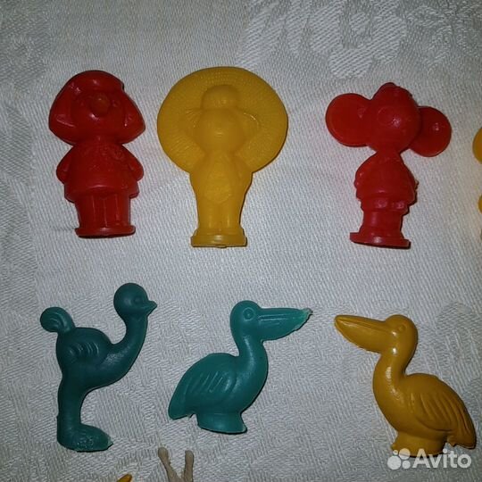 Маленькие фигурки СССР, литая резина, пластик