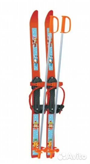 Лыжи детские пластиковые с палками