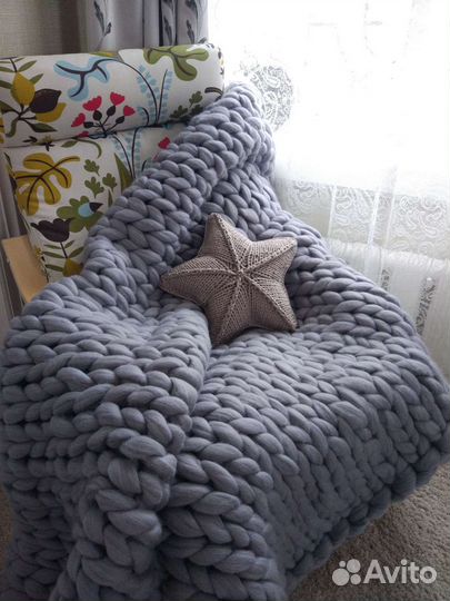 Плед крупной вязки 150/200