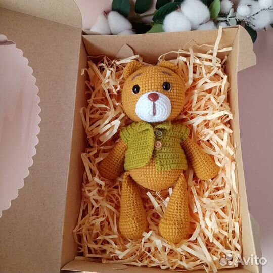 Мягкая игрушка вязаный мишка