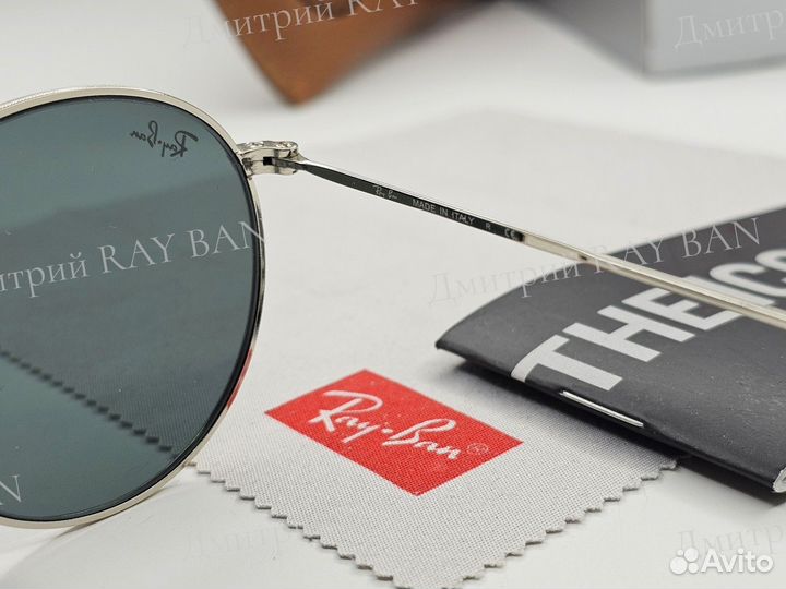 Очки Ray Ban 3447 Round Metal Silver Black Стекло