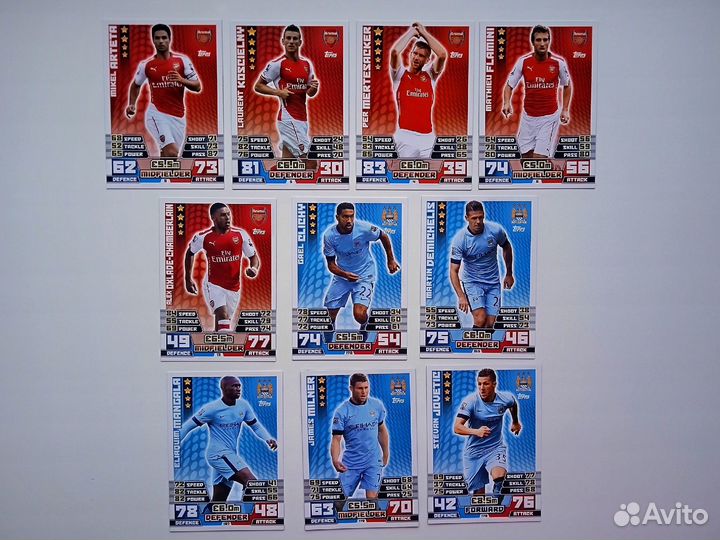 100 карт topps Английская Премьер-Лига 2014-2015
