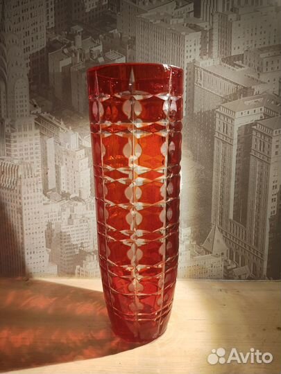 Ваза цветное стекло чехия