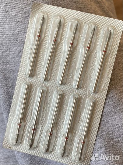 Фрезы маникюрные алмазные 10шт, пламя 021