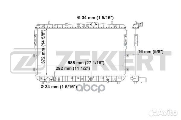 Радиатор охлаждения двигателя Chevrolet Lacetti