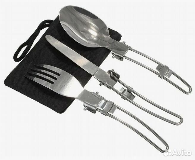 Набор складных приборов: нож, вилка, ложка