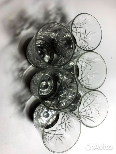 Хрустальные рюмки СССР 6шт набор