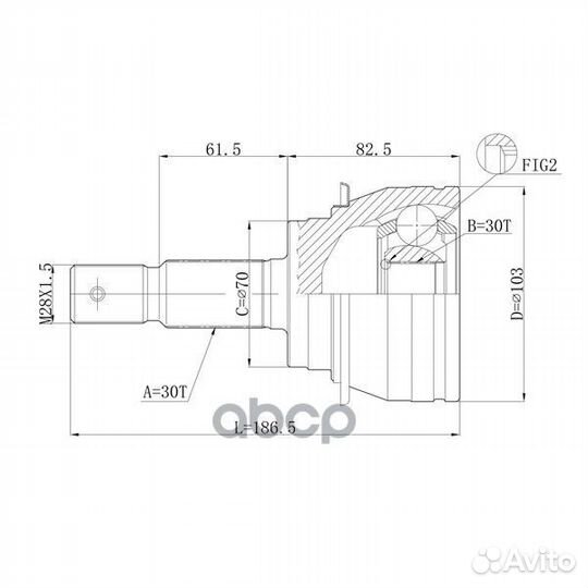 Шрус привода double force 43460-69055 / 43460-6