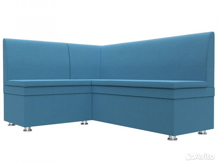 Диван кухонный угловой Уют левый угол, рогожка, амур голубой