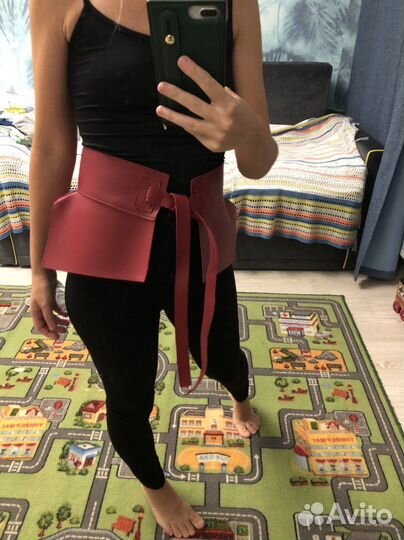 Баска кожаная новая бордовая