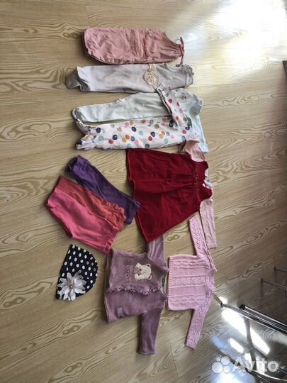 Пакет вещей на девочку 6-12 мес