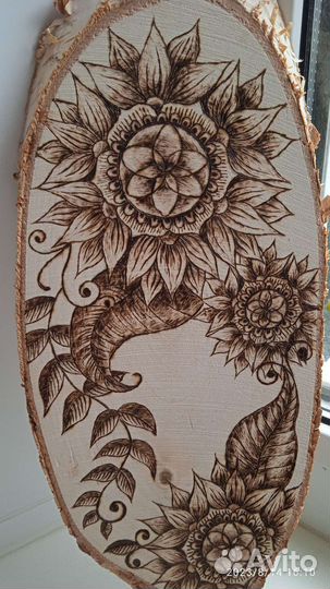 Панно выжженное на спиле