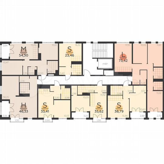 3-к. квартира, 73,4 м², 3/5 эт.