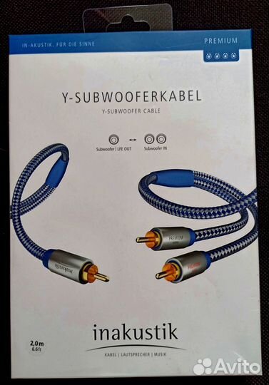 Для сабвуфера Inakustik Premium Y-Subwoofer Cable