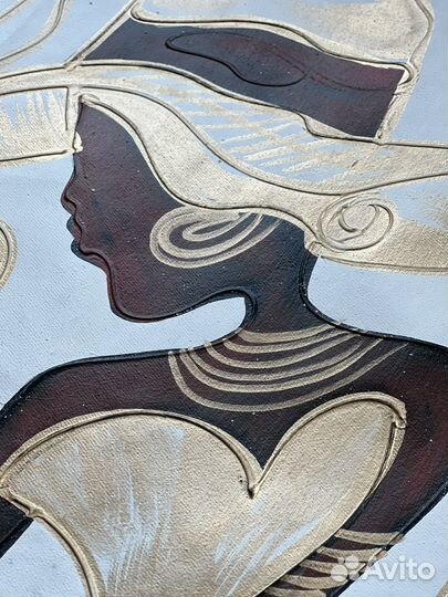 Картина акрилом с золотом