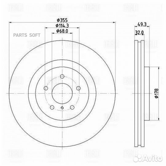 Trialli DF140220 Диск торм. для а/м Infinity FX (0
